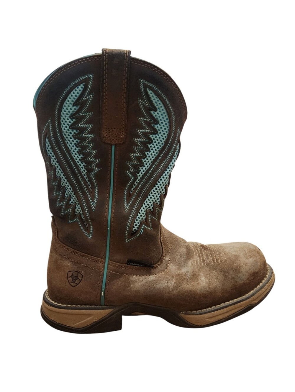 Ariat Cowboy Boots Womens Size 7 B Brown Anthem VentTEK Round Toe Composite